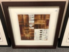 Orla May (Irish Contemporary) : Abstract Study in Brown and White, acrylic/mixed media, signed,