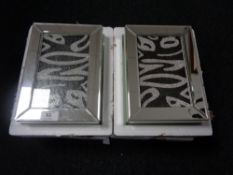 Two decorative mirrored jewellery caskets.