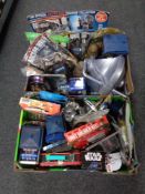 Two boxes of Dr Who toys,