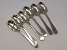 Six silver Newcastle spoons 4.3 oz.