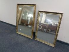 Two gilt framed bevelled mirrors
