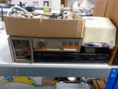 A Quad 303 power amplifier together with Quad control unit, Denon TU-260L tuner,