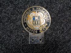A vintage motor car badge - Sheffield and Hallamshire motorclub