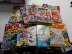 A box of vintage comics, DC comics, Superman etc,