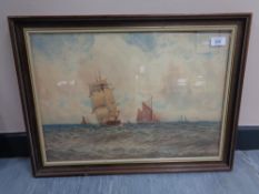 William Thomas Nichol Boyce (1857-1911) : Shipping Under Sail and Steam on Choppy Waters,