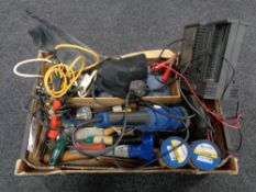 A box containing tools, woodworking tools,