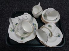 A tray of Duchess gilded floral tea china