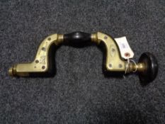 A nineteenth century brass mounted brace stamped William Birkenshaw & Son, Sheffield.