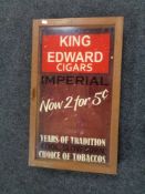 A display cabinet with oak frame - King Edward's Cigars CONDITION REPORT: 40.