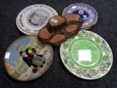 A Beswick display stand together with Maling plate,