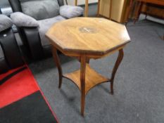 A nineteenth century inlaid rosewood occasional table