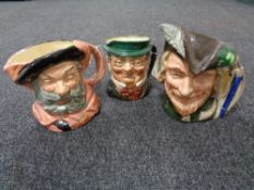 Three large Royal Doulton character jugs - Falstaff,