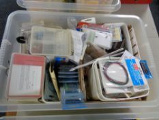 A box of model making parts, accessories,
