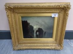 George Balmer (1806-1846) : Marsden Rock, oil on panel, 16 cm x 21 cm,