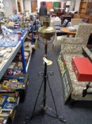 A Victorian telescopic floor lamp