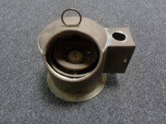 An antique copper cased ship's compass binacle
