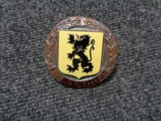 A vintage motor car badge - Flanders motor club