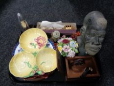 A tray of Carlton ware dish, miniature coronation carriage,