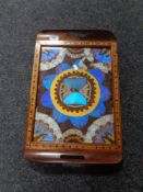 An inlaid mahogany butterfly tray