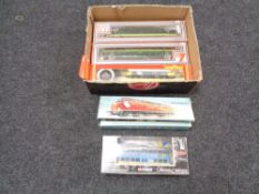 A Marklin 00 gauge diesel locomotive together with three further railway engines and Corgi die cast