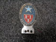 A vintage motor car badge - Newcastle and District motor club