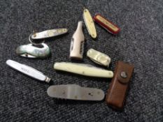 Ten pocket / pen knives various