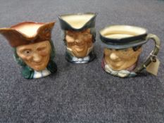 Three large Royal Doulton character jugs - Vicar of Bray,