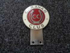 A vintage motor car badge - Caravan club