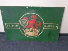 A reproduction British Railway sign on board