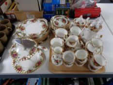 Approximately 54 pieces of Royal Albert Old Country Roses dinner and tea ware