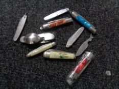 Ten pocket / pen knives various