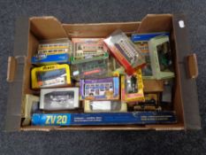 A box of Corgi Classics die cast vehicles etc
