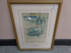 Victor Noble Rainbird (1888-1936) : Reflections (A Lady Seated in The Rowing Boat 