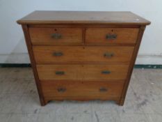A nineteenth century walnut five drawer chest CONDITION REPORT: 104cm wide by 45cm
