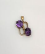 A 9ct gold amethyst set pendant