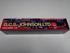 An IMC Models 1:50 scale GCS Johnson Mercedes Benz Arocs Big Space 8X4 Scheurle Intercombi 12