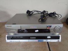 A Panasonic DVD recorder and a Panasonic VHS player