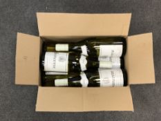Six bottles of 1992 Sancerre Millet Freres white wine.