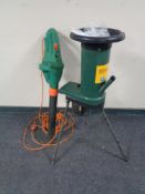 A Black & Decker GA100 garden shredder and a Black & Decker leaf blower.