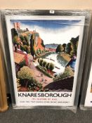 A reproduction railway advertising poster, 'Knaresborough',