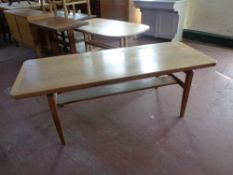 A 20th century blond oak rectangular coffee table
