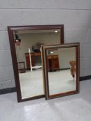 Two contemporary bevelled edged mirrors