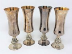 A set of four silver gilt ale goblets, Reid & Sons, Birmingham 1976, height 15.