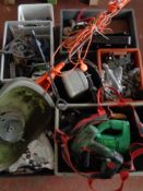 A pallet of tools, hardware, Bosch drill,