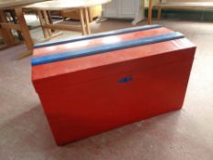 A 20th century painted pine trunk