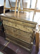 A 19th century continental pollard oak five drawer chest, 125cm wide by 64cm deep by 125cm high.
