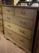 A 19th century oak five drawer chest