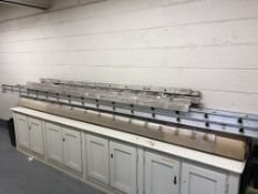 Two aluminium ladders and a wooden ladder (3)