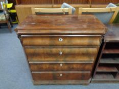 A 19th century mahogany four drawer chest