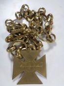 A brass mayoral chain 'Mayor of Stamfordham,